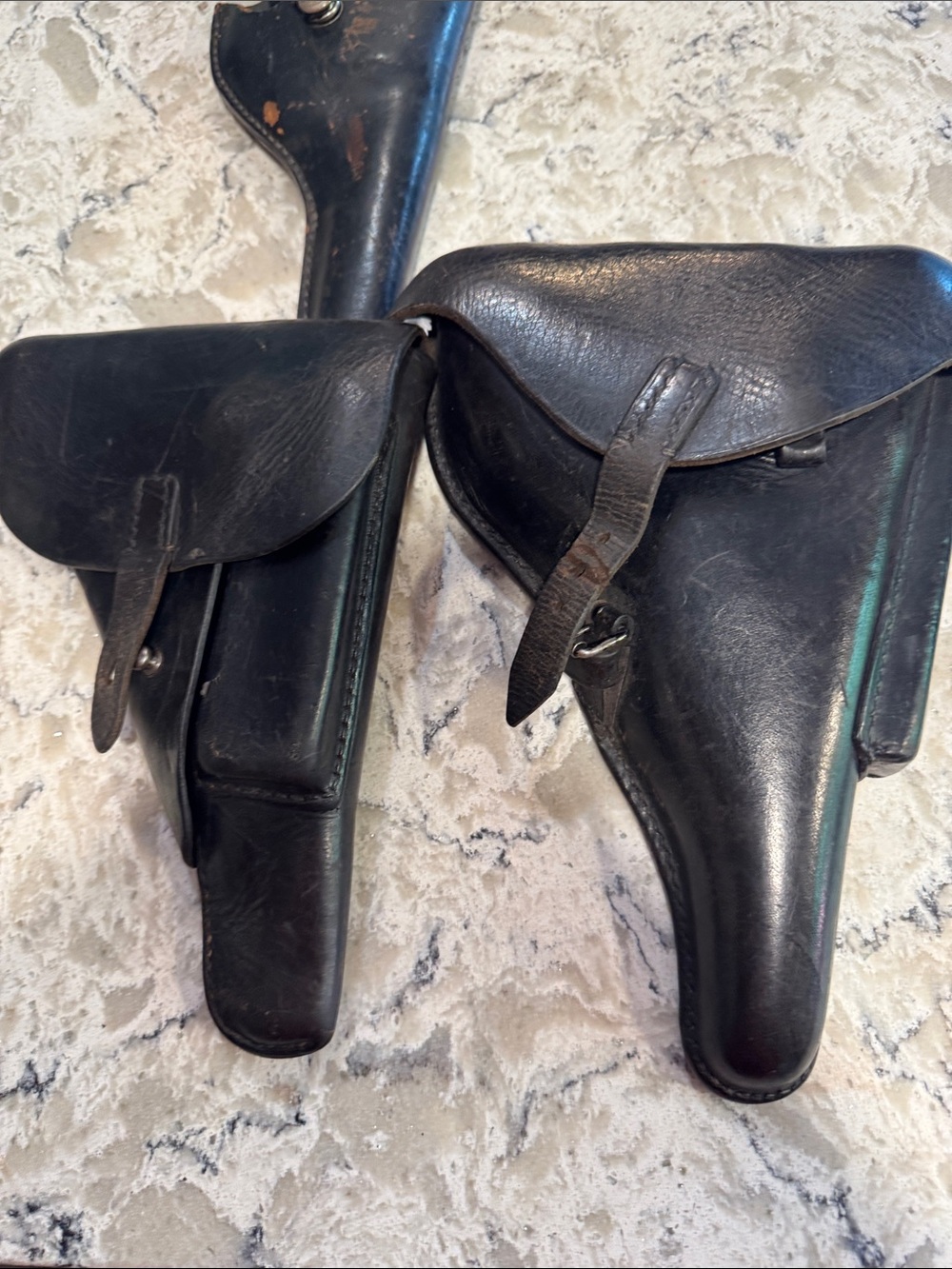 Black Leather Holster Set - Vintage German Holsters
